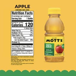 Mott's 100% Apple Juice, 8 fl oz, 6 Count Bottles - Thumbnail 11