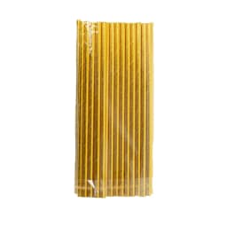 Efavormart 50 Pack | 8" Metallic Gold Foil Food Grade Paper Drinking Straws, Biodegradable Disposable Party Straws - Thumbnail 7