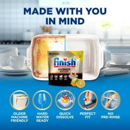 Finish Ultimate Quantum Dishwasher Pods, Dishwasher Detergent Dish Soap, 50% More Cleaning Power, Lemon Scent, 21 Tabs - Thumbnail 6