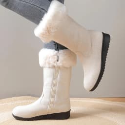 Ynynloco Warm Winter Boots for Women: Fur Lined Mid Calf Boots for Women Comfortable Zipper Snow Boots Waterproof for Cold Weather - Thumbnail 5