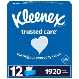 Kleenex Trusted Care 2-ply Facial Tissues Flat Boxes (160 Tissue/Box 12 Boxes) - Thumbnail 1