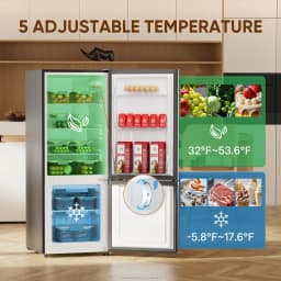 Upstreman 7.1 Cu.ft Bottom Freezer Refrigerator, 2 Door Kitchen Fridge Large Apartment Refrigerator Garage Ready Refrigerator, BM71 Black - Thumbnail 3