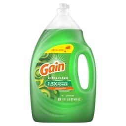 Gain Ultra Dishwashing Liquid, Original Scent, 56 fl oz, Powerful Grease Cleaner - Thumbnail 1
