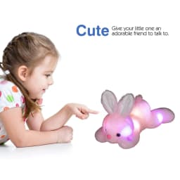 Pink Light Up Rabbit Plush Toy For Children Bedtime Companion Glow Feature Size 13.78X3.15X1.57 Inches Safe Material 0.55 Lb Soothing - Thumbnail 6