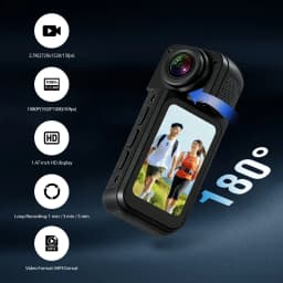 Mini Action Camera 64GB ,Thumb POV Portable Body Cam Wearable Video Recorder, Helmet Mount, Magnetic Sport DV for Cycling, Motorcycle ,Pet, Vlog - Thumbnail 9