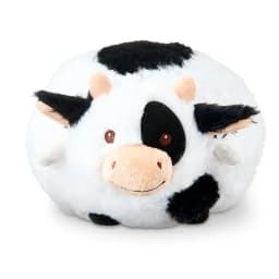 Vibrant Life Easter Round Plush Cow Dog Toy, Black and White - Thumbnail 1
