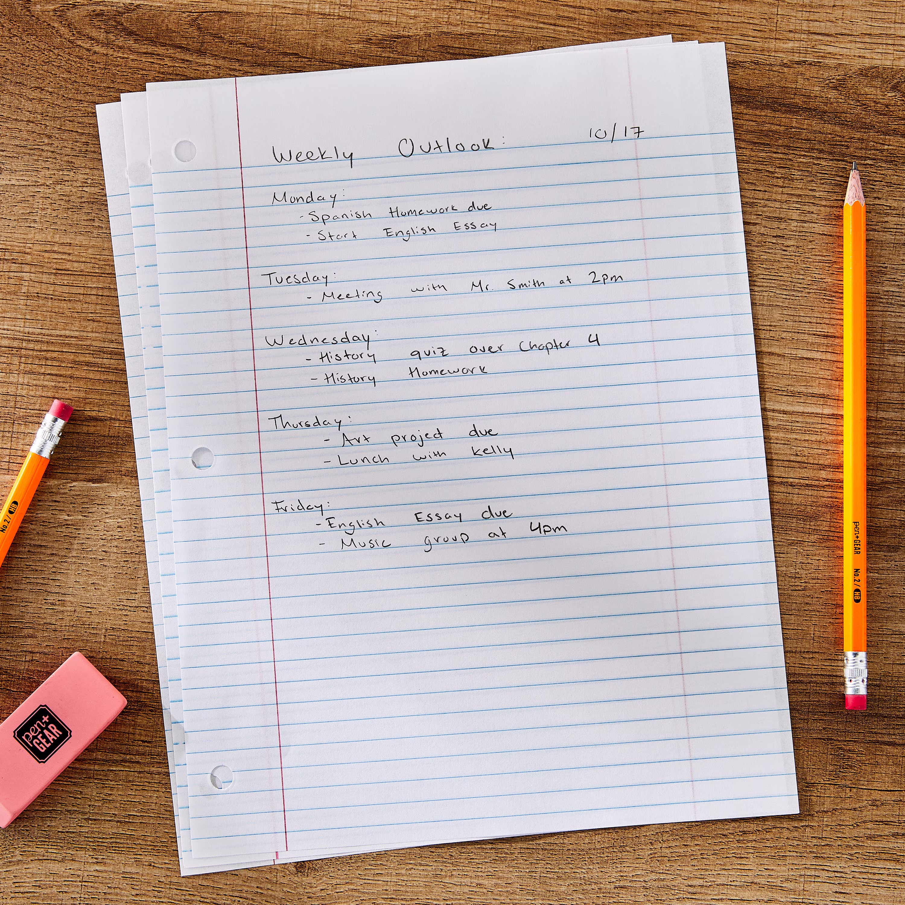 Pen+Gear College Ruled Filler Paper, 10.5" x 8", 150 Sheets (59156) - Thumbnail 2