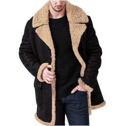 Viikei Mens Clothes on Clearance,Gifts for Men Men's Leather Jacket Fashion Stand Collar Punk Motorcycle Leather Jacket Long Sleeve Hoodless Casual Outwear & Jackets - Thumbnail 2
