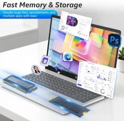 HP 17t Business Laptop Computer, 17.3" FHD Anti-Glare Display, Intel 10-Core i5-1334U, 32GB RAM + 1TB SSD - Thumbnail 5