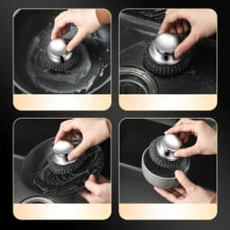 2025 New Stainless Steel Wool Scrubber, Detachable Metal Steel Scrubber Wool Pads Replacement, Heavy Duty Scrubber for Cleaning Dishes, Cast Iron - Thumbnail 8