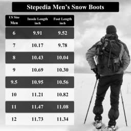 Stepedia Botas de Nieve Impermeables para Hombre, Cálidas, Aisladas, con Forro de Piel Sintética, a Media Pantorrilla, Botas de Invierno para Exteriores, Negro - Thumbnail 4