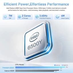 KINOBUC 14" FHD Laptop, Intel 6500Y, 8GB RAM, 256GB SSD, Windows 11, WiFi 5, Bluetooth 5.0, Office Ready - Thumbnail 4