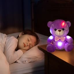 Valentines Day Teddy Bear Stuffed Animals, LED Teddy Bear Plush Doll for Kids Toddler Adult, Birthday Christmas Day Gift for Boys Girls, 8 inch - Thumbnail 6