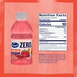 (4 pack) Ocean Spray ZERO Sugar Strawberry Mango Juice Drink, 10 Fl Oz Bottle, 6 count - Thumbnail 3