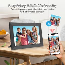 RICILAR Frameo 10.1 inch WiFi Digital Picture Frame, Electronic Picture Frame with IPS Touch Screen, 32GB Storage, Auto-Rotate, Wall Mountable, Ideal - Thumbnail 5