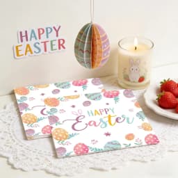 Fwttom Easter Paper Napkins, 20 pcs Napkins Disposable Party Supplies with Eggs Bunny Design, Dinner Napkins for Holiday Setting & Easter Decorations - Thumbnail 5