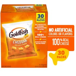 Goldfish Cheddar Crackers, Snack Pack, 1 oz, 30 Count Multi-Pack Box - Thumbnail 1