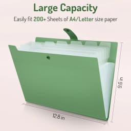 SUMMIT - Expanding File Folder with 8 Pocket, Letter Size Accordion File Organizer, Portable Folders for Documents, Cute Paper Organizer, Filling - Thumbnail 2