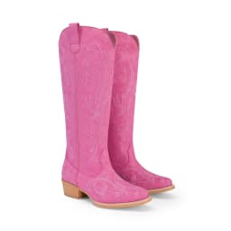 DREAM PAIRS Women's Embroidered Western Cowboy Boots, Knee High Cowgirl Style with Chunky Heel & Side Zipper, Comfortable Pull-On Fit - Thumbnail 4