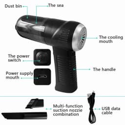 Portable Cleaner Wet Dry Handheld Strong Suction Office Home Car Vacuum Duster - Thumbnail 2