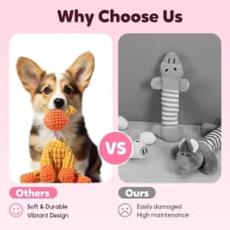2026 New Dog Toys, Indestructible Plush Dog Toy for Aggressive Chewers, Interactive Squeaky Soft Puppy Chew Toy, Durable Teething Toys for Small - Thumbnail 6