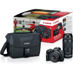 Canon EOS R100 CAM Double Zoom Lens Kit w/RF-S18-45/RF75-300mm - Thumbnail 1