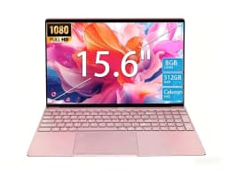 15.6" Laptop,Intel N95,8GB RAM,512GB SSD,Windows 11 Pro Work Computer,Fingerprint Reader,Backlit Keyboard,Rose - Thumbnail 1
