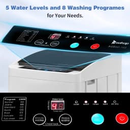 Zimtown Full Automatic Washing Machine, 17.8 lbs Top Load Portable Washer with Drain Pump - Thumbnail 2