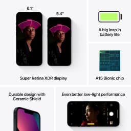 Apple iPhone 13, 128GB, 8GB RAM, 16MP FF Camera, Midnight - Prepaid Smartphone - Thumbnail 9