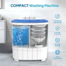 ROVSUN 11LBS Portable Washing Machine, Electric Mini Twin Tub Washer with Spin Dryer, Washer(7LBS) and Spinner(4LBS) - Thumbnail 4
