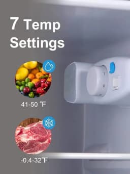 Generic Top-Freezer Refrigerator, 3.5 Cu.ft 2-Door Kitchen Fridge with 7-Level Adjustable Thermostat, Lock, Ice Compartment, Energy Saving, Silver - Thumbnail 2