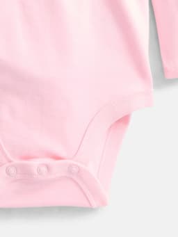 Wonder Nation Baby Girls Collared Bodysuit with Long Sleeves, Sizes 0-24 Months - Thumbnail 3