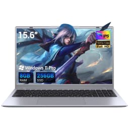 KINOBUC 15.6" FHD Laptop, Intel 6500Y, 8GB RAM, 256GB SSD, Windows 11, WiFi 5, Bluetooth 5.0, Office Ready - Thumbnail 1