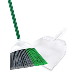 Libman Precision Angle Broom With Dustpan, Green White, Recycled Plastic Fibers - Thumbnail 9