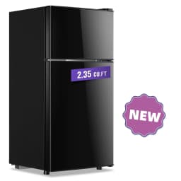 TACOOL 2.35 Cu.ft Small Mini Refrigerator for Office Compact Dual Door Fridge Egg Trey Low Noise, Black - Thumbnail 1