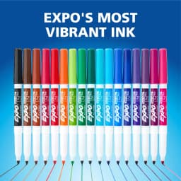EXPO Dry Erase Markers, Fine Tip, Assorted Colors, 16 Count - Thumbnail 6
