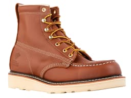 Herman Survivors Professional Men's Soft Toe Full Grain Leather Backhaul Brown Work Boots - Thumbnail 1
