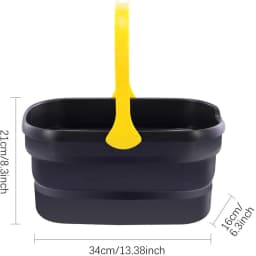 Eyliden Collapsible Plastic Bucket with Handle, 10L Capacity, Black, Utility Storage and Cleaning Pail - Thumbnail 5