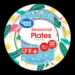 Great Value Seasonal Disposable Paper Plates, 10 in, 30 Count - Thumbnail 2