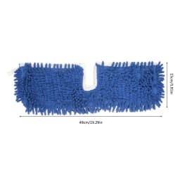 Microfiber Flip Mop Replacement Pad, Super Absorbent Chenille Mop Head Refill, Washable Mop Cloth for Wet & Dry Floor Cleaning - 19.3" x 5.9"(Blue) - Thumbnail 3