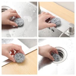 Heavy-Duty Steel Wool Scrubber - Pre-Soaped Metal Scouring Pads for Tough Cleaning on Dishes, Pots, Pans & Ovens - Thumbnail 5