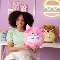 Hangry Petz: Lucy Pink Cat - 12" Animal Plush, Squeeze Tummy For Sounds, Hungry Angry Expression, Embroidered Face, Soft Round Companion, Kids - Thumbnail 10