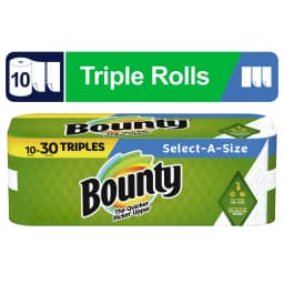 Bounty Paper Towels Select-a-Size, 10 Triple Rolls - Thumbnail 1
