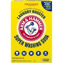 ARM & HAMMER Super Washing Soda Powder Laundry Detergent Booster & Household Cleaner, 55 oz - Thumbnail 1