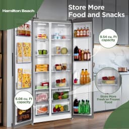 Hamilton Beach HZ8551 15.6 Cu Ft Side-by-Side Refrigerator, Platinum - Thumbnail 5