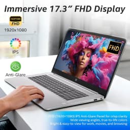 HP 17t Business Laptop Computer, 17.3" FHD Anti-Glare Display, Intel 10-Core i5-1334U, 32GB RAM + 1TB SSD - Thumbnail 3