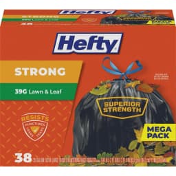 Hefty Strong Lawn and Leaf Large Garbage Bags, 39 Gallon, 38 Count - Thumbnail 1