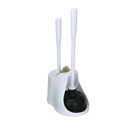 Mainstays 3-Piece Toilet Plunger and Brush Set with Storage Caddy - Thumbnail 3