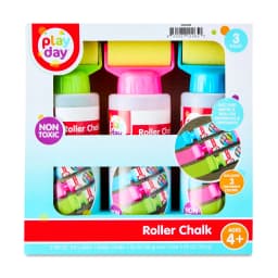 Play Day Roller Chalk Set, 3 Count, Green/Pink/Blue - Thumbnail 1