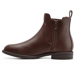 HARVEST LAND Women Chelsea Boots Brown Buckle Ankle Boots Fashion Soft Flat Booties for Female Size 6 - Thumbnail 6